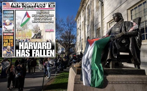 হার্ভার্ডে উড়ল ফিলিস্তিনি পতাকা 