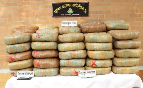 সিরাজগঞ্জে বিপুল পরিমাণে গাঁজাসহ আটক ২ 