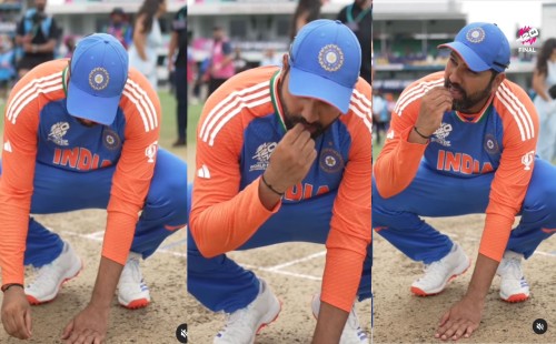 যে কারণে পিচের মাটি খেয়েছিলেন বিশ্বকাপজয়ী রোহিত 