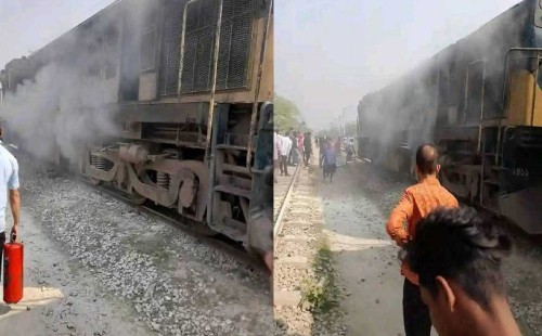 চলন্ত ট্রেনে আগুন, ঢাকা-ময়মনসিংহ রেল যোগাযোগ বন্ধ 