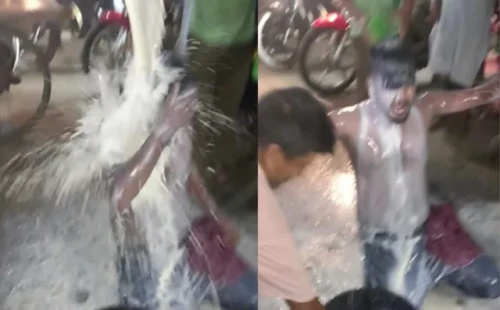 অনলাইন জুয়ায় সর্বস্ব হারিয়ে যুবকের দুধ দিয়ে গোসল, ভিডিও ভাইরাল 