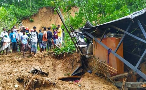 সিলেটে টিলাধসে একই পরিবারের তিনজনের মৃত্যু, নিখোঁজ রয়েছেন আরও একজন 
