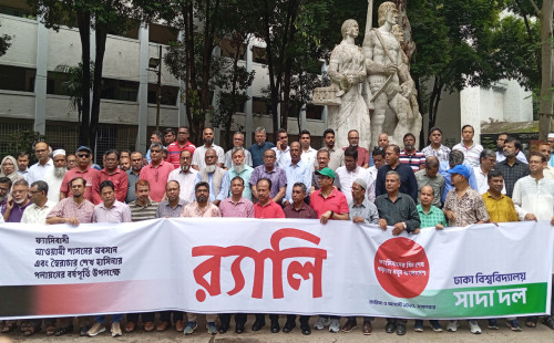 শেখ হাসিনার পলায়নের বর্ষপূর্তিতে ঢাবি সাদা দলের র‍্যালি 