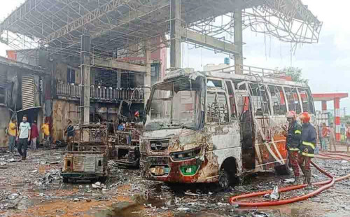 নবীগঞ্জে গ্যাস স্টেশনে ভয়াবহ অগ্নিকাণ্ড, আহত ৬ 