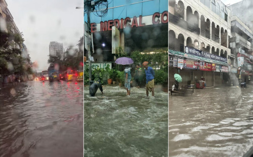 ঢাকায় রাতভর বৃষ্টি, বিভিন্ন এলাকায় জলাবদ্ধতা সৃষ্টি 