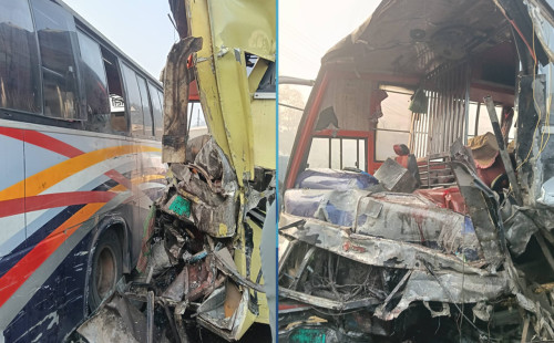 দুই বাসের সংঘর্ষে নিহত ২ 