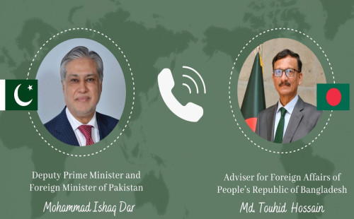 পররাষ্ট্র উপদেষ্টার সঙ্গে পাকিস্তানের উপ-প্রধানমন্ত্রীর ফোনালাপ 