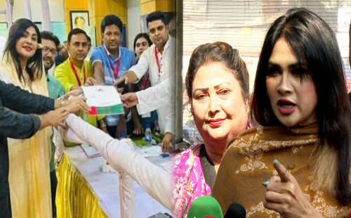 নৌকার প্রার্থী নায়িকা শিমলা করলেন ধানের শীষের প্রচারণা 